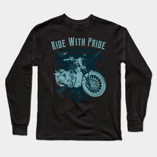 Ride With Pride Motorcycle Vintage Biker Long Sleeve T-Shirt